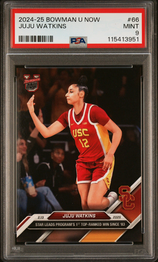 Graded 2024 Topps Bowman U Now JuJu Watkins #66 Rookie RC Basketball Card PSA 9 Mint