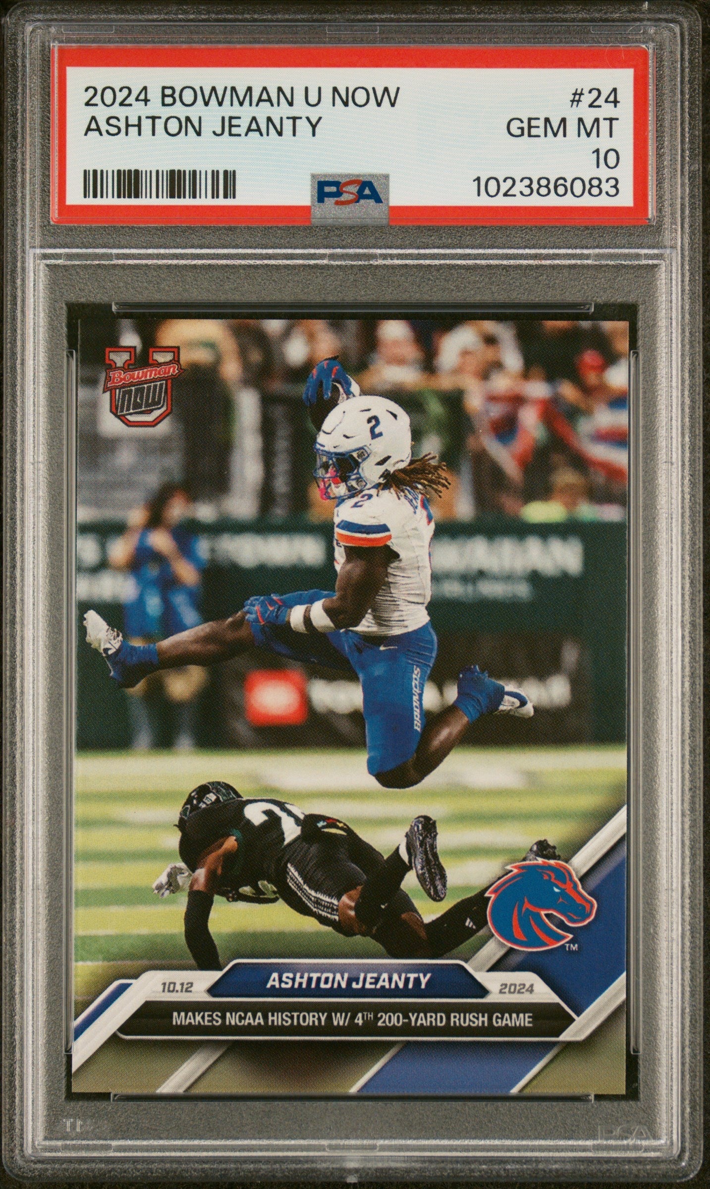 Graded 2024 Topps Bowman U Now Ashton Jeanty #24 Rookie RC Football Card PSA 10 Gem Mint
