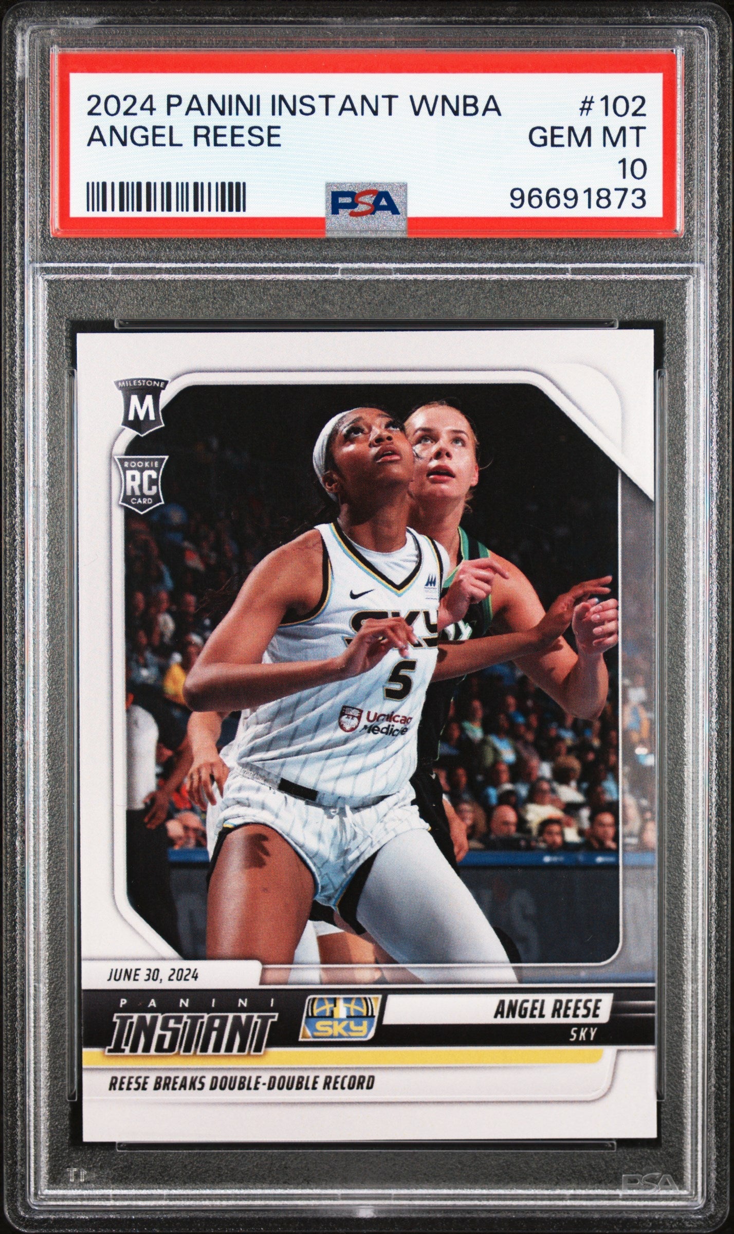 Graded 2024 Panini Instant WNBA Angel Reese #102 Rookie RC Basketball Card PSA 10 Gem Mint