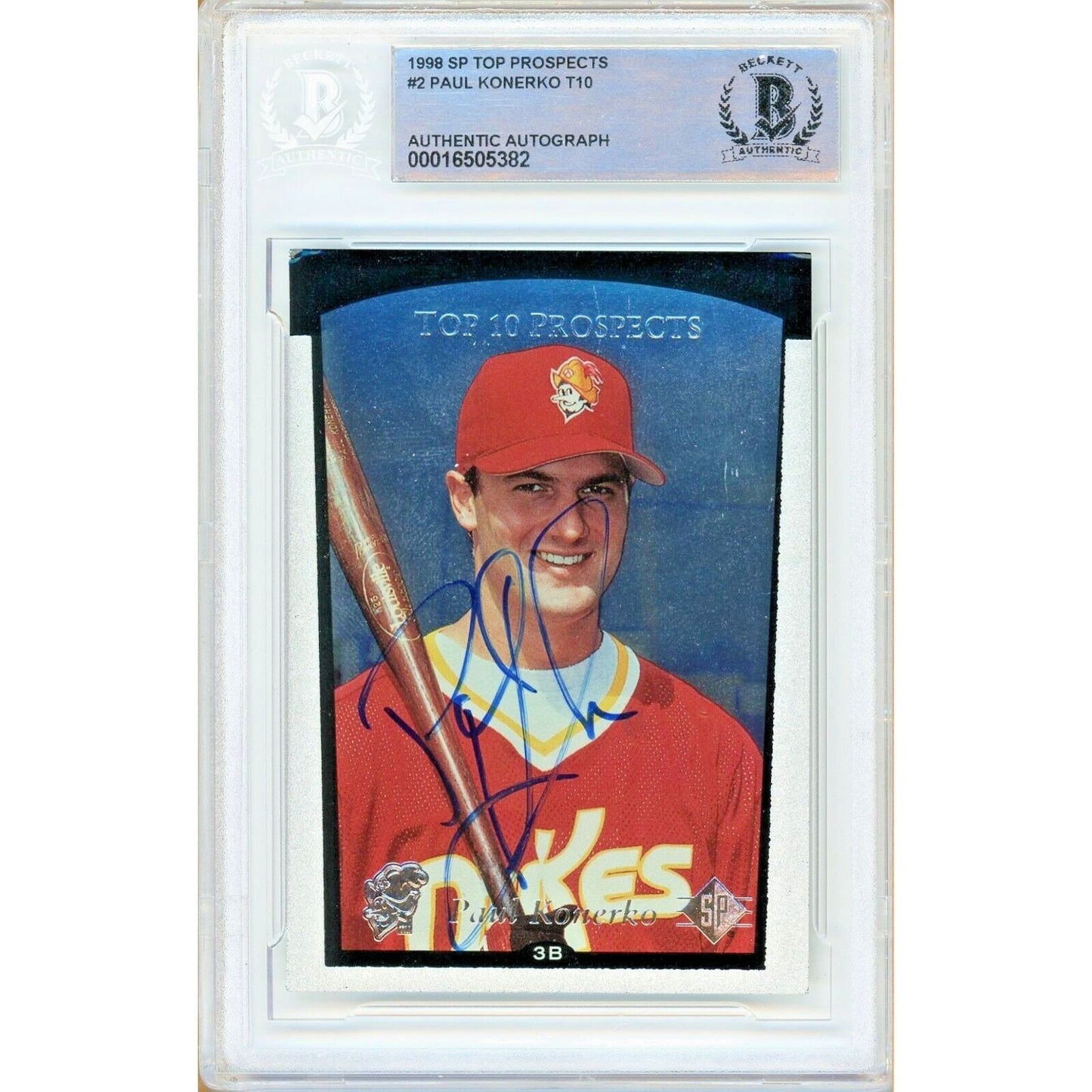 Paul Konerko LA Dodgers Signed 1998 SP Top 10 Prospects Card Beckett Authentic Auto Slab