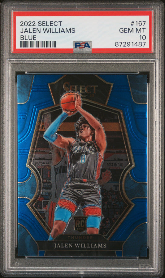 Graded 2022 Panini Select Jalen Williams #167 Blue Rookie RC Basketball Card PSA 10 Gem Mint