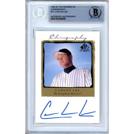 1999 Upper Deck SP Top Prospects Chirography #CL — Carlos Lee Chicago White Sox Autographed Trading Card — Beckett Authentication