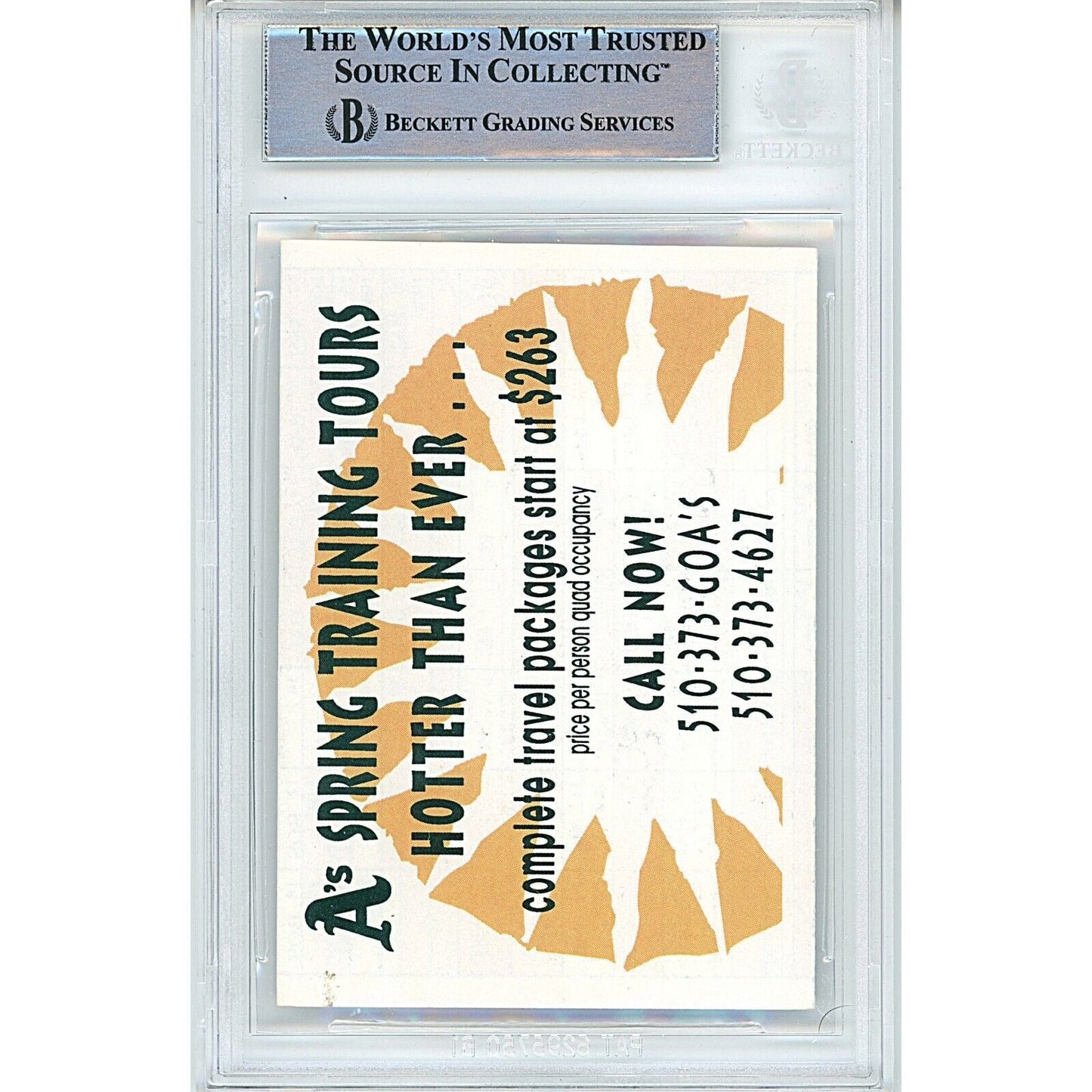 Jason Giambi Oakland Athletics Autographed 1996 Season Pocket Schedule — Beckett Authentication