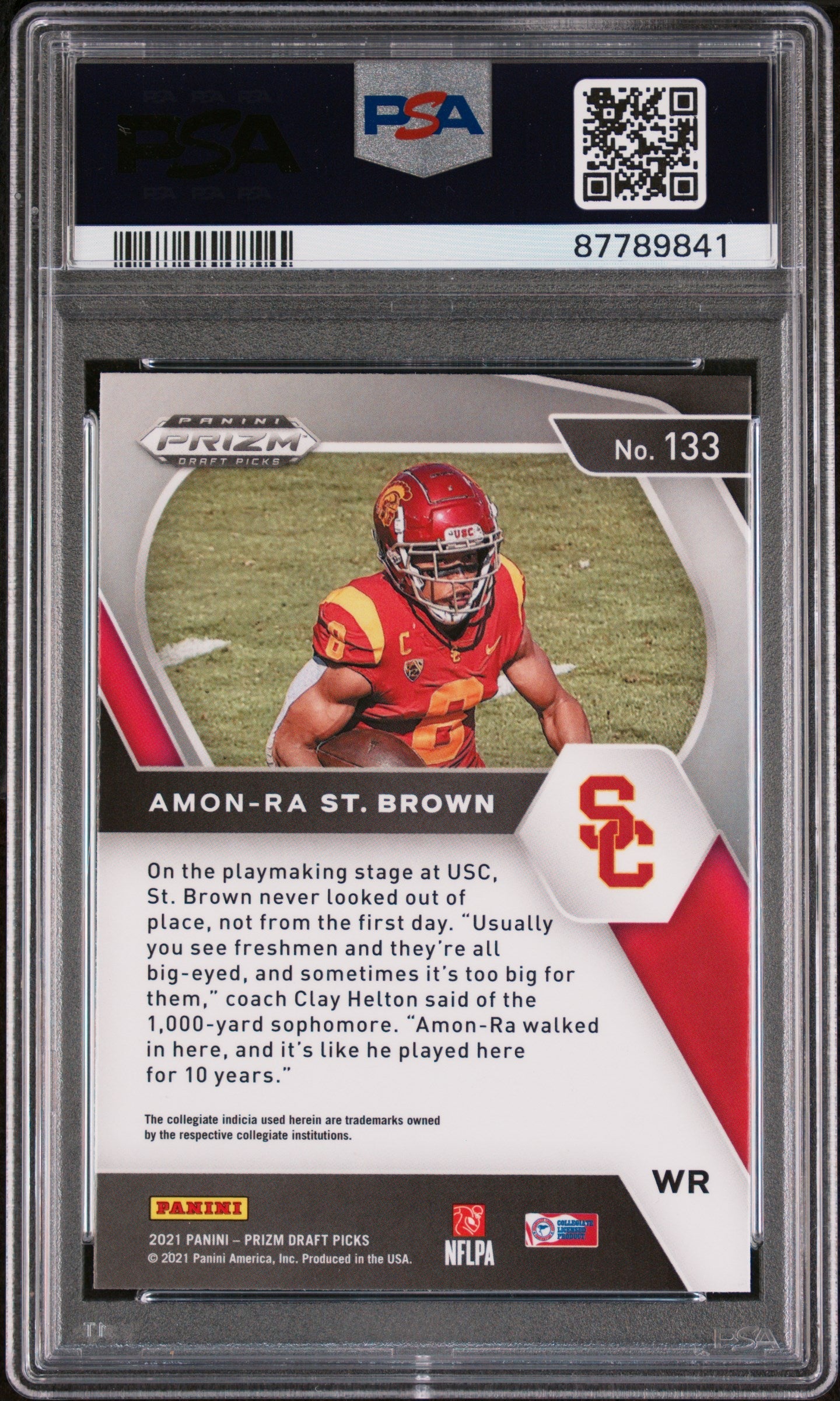 Graded 2021 Panini Prizm DP Amon-Ra St. Brown #133 Rookie RC Football Card PSA 10 Gem Mint - Sport Cards