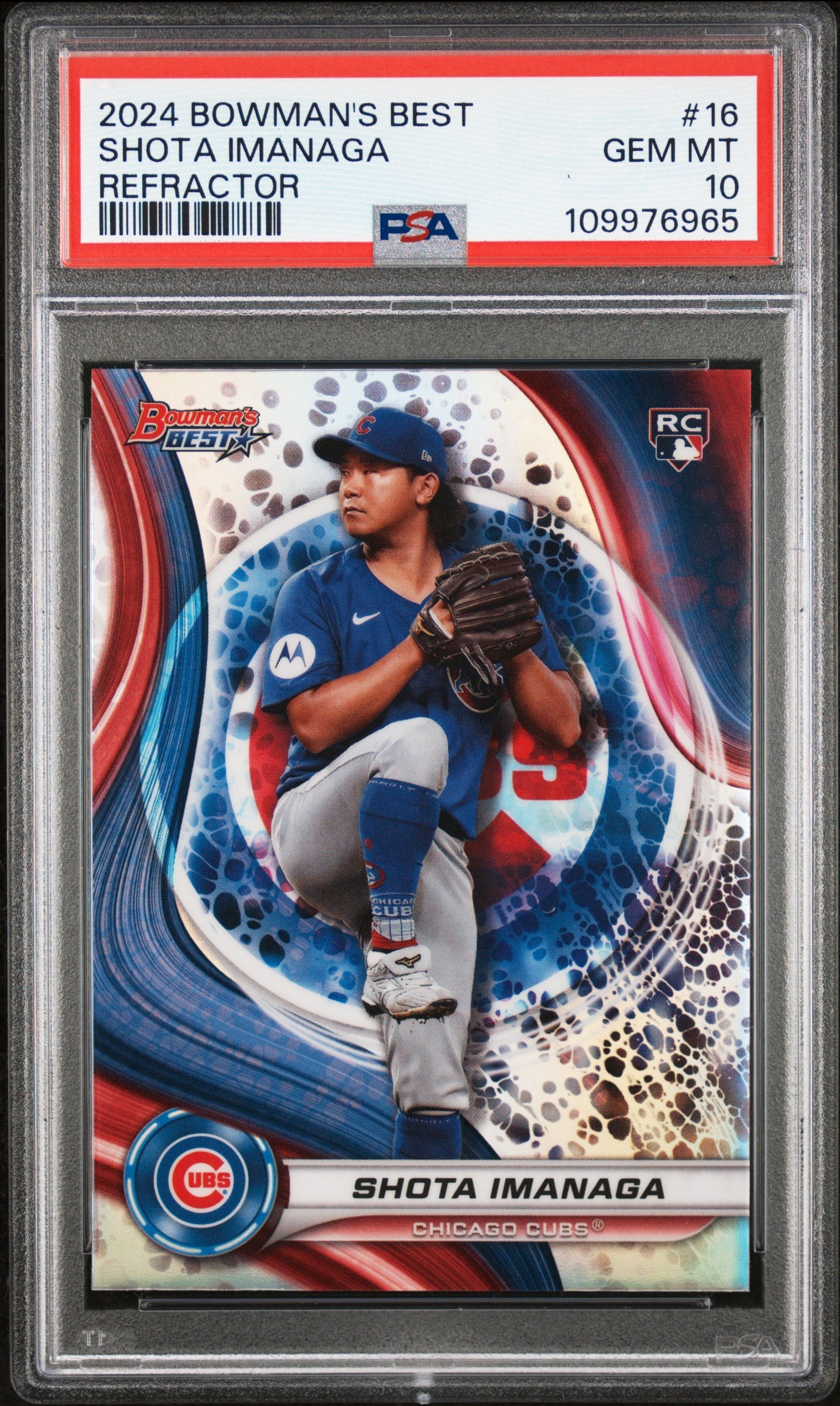 Graded 2024 Topps Bowmans Best Shota Imanaga #16 Refractor Rookie RC Baseball Card PSA 10 Gem Mint