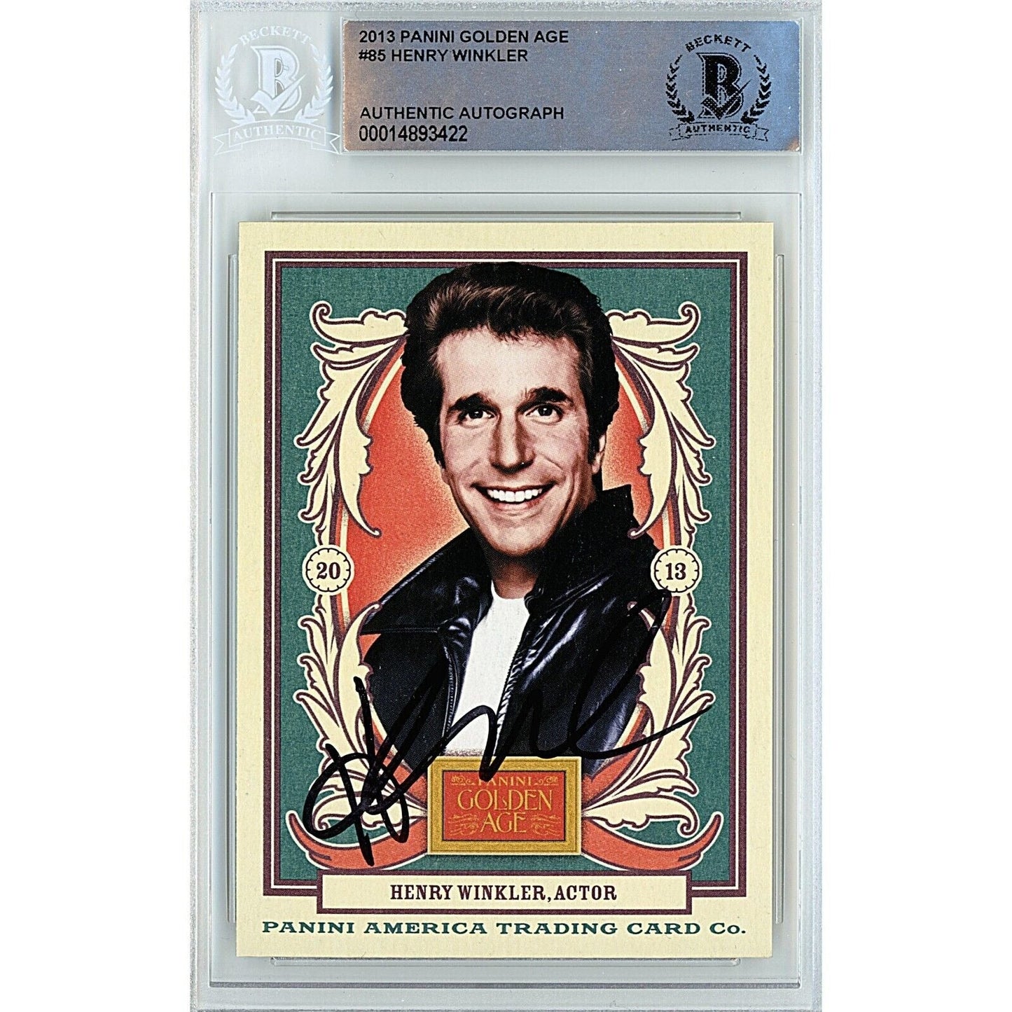 2013 Panini Golden Age #85 — Henry Winkler Autographed Trading Card — Beckett Authentication