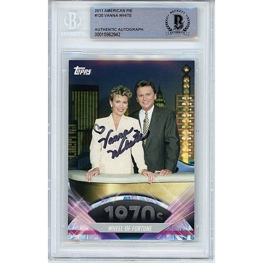 Vanna White Signed Wheel of Fortune 2011 Topps American Pie Card Beckett Auth Auto Slab
