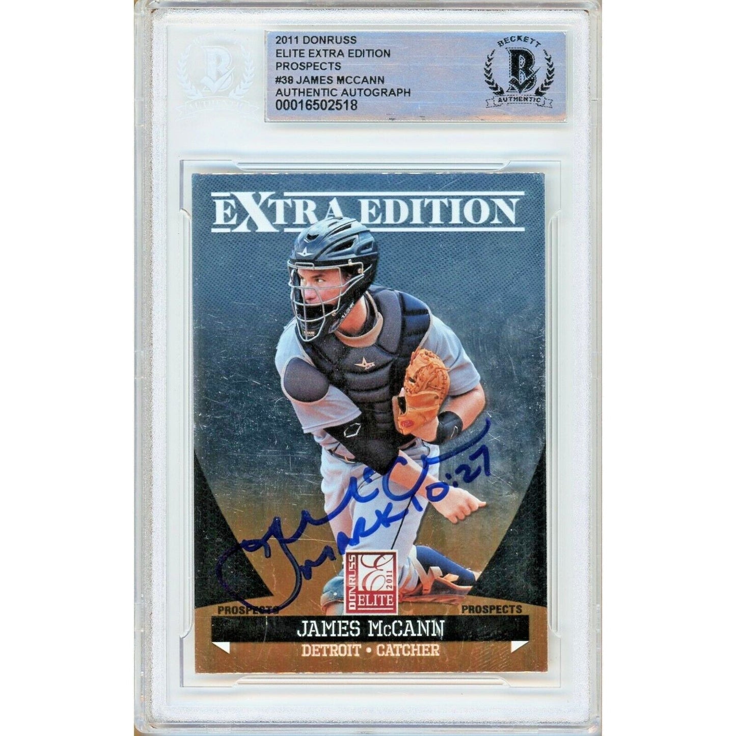 2011 Donruss Elite Extra Edition #38 — James McCann Baltimore Orioles Autographed Trading Card — Beckett Authentication
