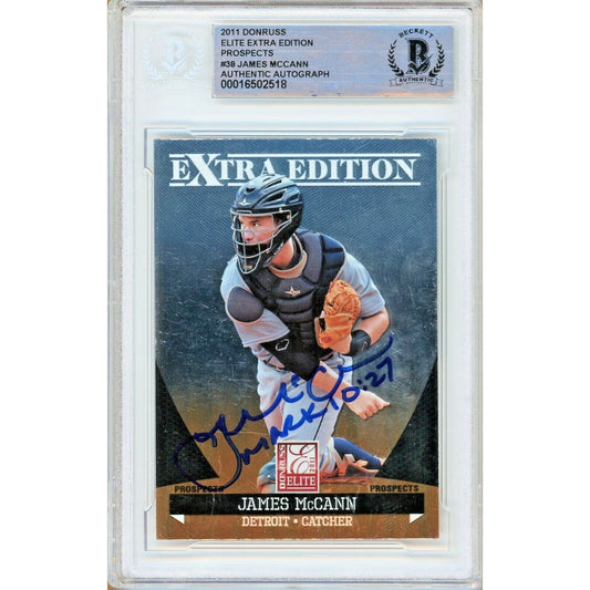 2011 Donruss Elite Extra Edition #38 — James McCann Baltimore Orioles Autographed Trading Card — Beckett Authentication