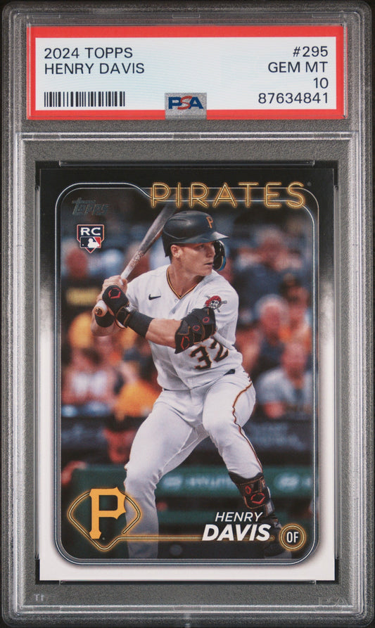 Graded 2024 Henry Davis #295 Rookie RC Baseball Card PSA 10 Gem Mint
