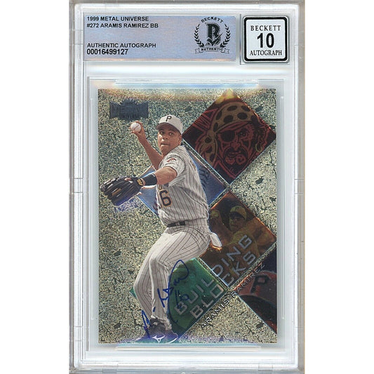 1999 SkyBox Metal Universe Building Blocks #272 — Aramis Ramirez Pittsburgh Pirates Autographed Trading Card — Beckett Authentication