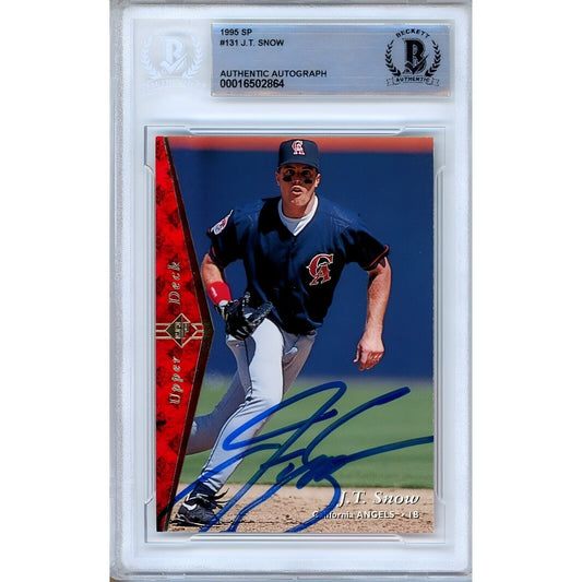1995 Upper Deck SP Authentic #131 — JT Snow LA Angels Autographed Trading Card — Beckett Authentication