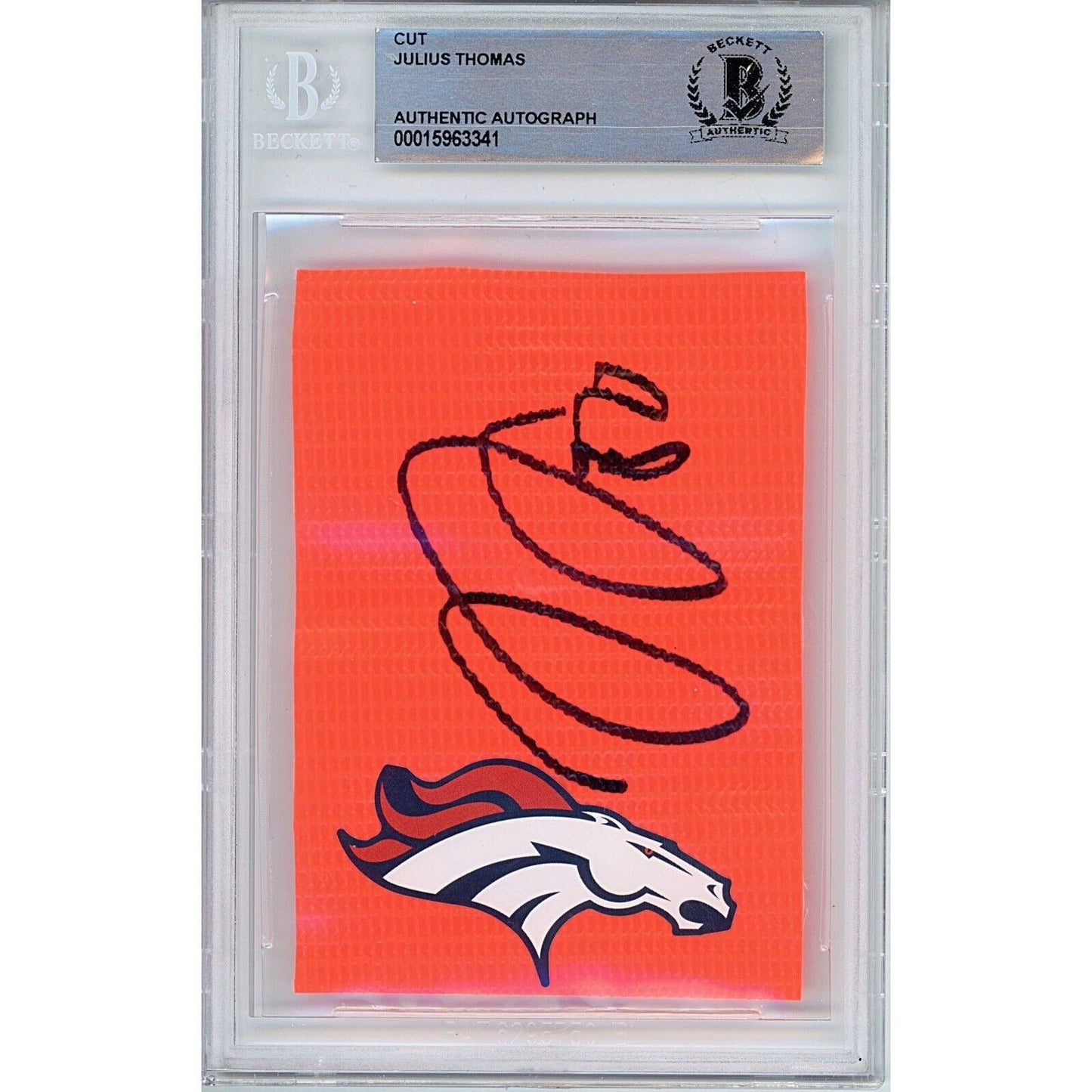 Julius Thomas Denver Broncos Autographed Football Pylon Cut — Beckett Authentication