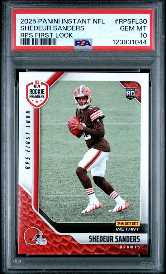 Graded 2025 Panini Instant Shedeur Sanders #RPSFL30 RPS First Look Rookie RC Football Card PSA 10 Gem Mint