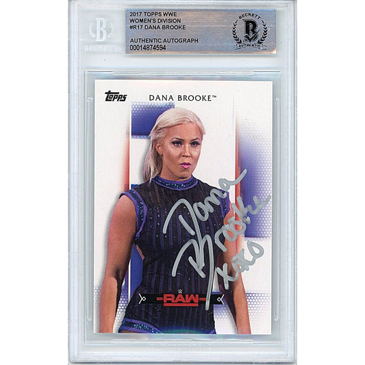2017 Topps WWE Womens Division #R17 — Dana Brooke Autographed Wrestling Trading Card — Beckett Authentication