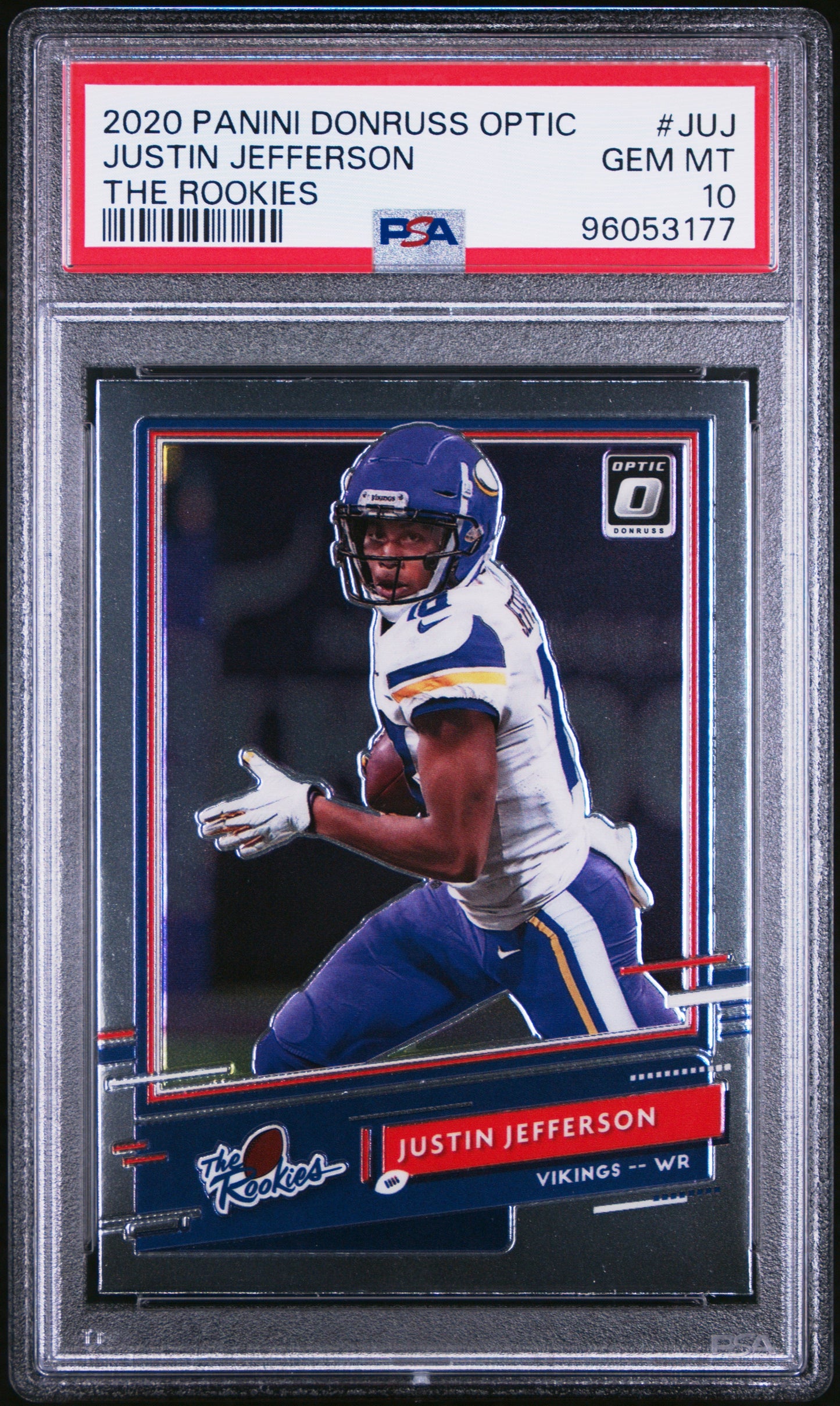 Graded 2020 Panini Donruss Optic Justin Jefferson #JUJ The Rookies Rookie RC Football Card PSA 10 Gem Mint