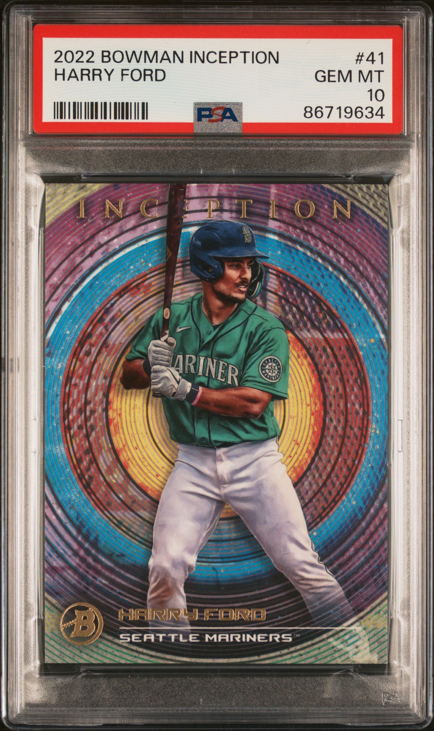 Graded 2022 Topps Bowman Inception Harry Ford #41 Rookie RC Baseball Card PSA 10 Gem Mint