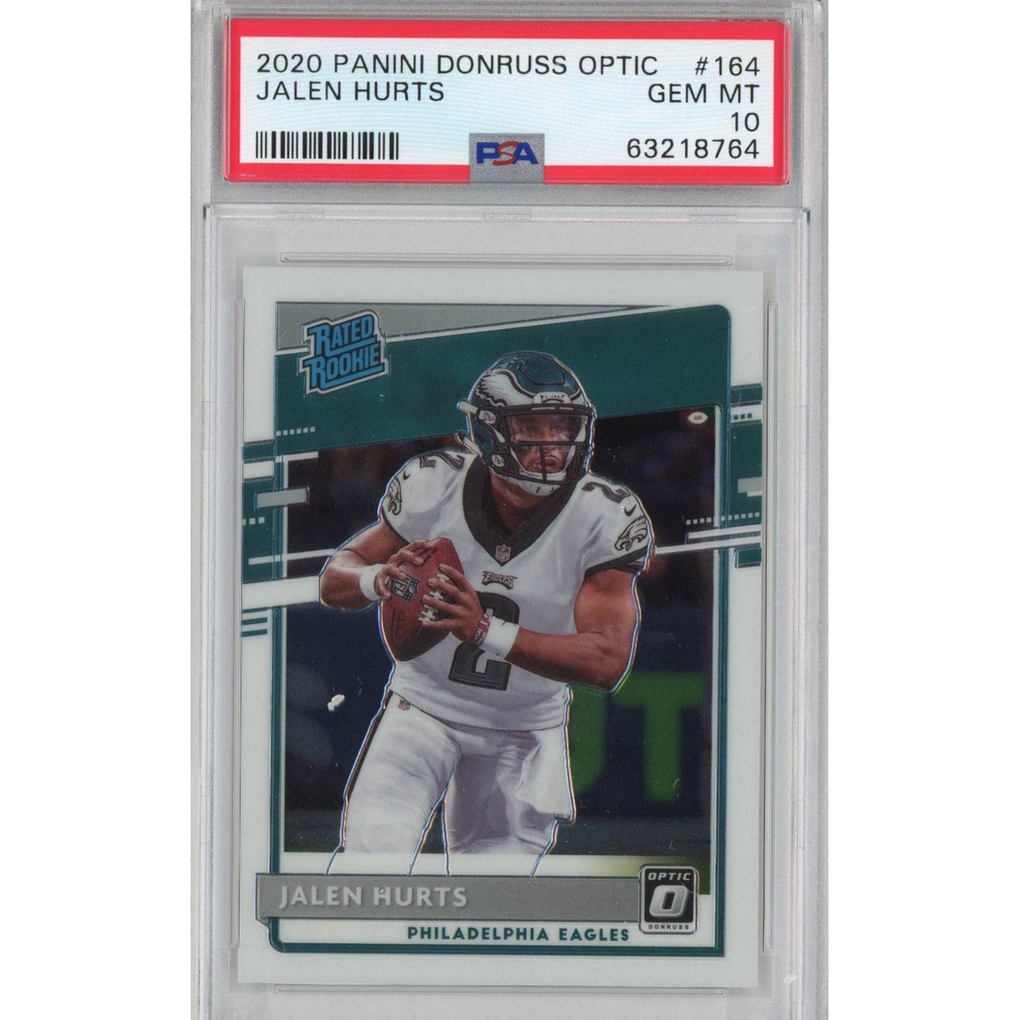 Graded 2020 Panini Donruss Optic Jalen Hurts #164 Rookie RC Football Card PSA 10 Gem Mint