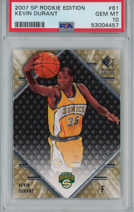 Graded 2007-08 Upper Deck UD SP Rookie Edition Kevin Durant #61 RC Basketball Card PSA 10 Gem Mint