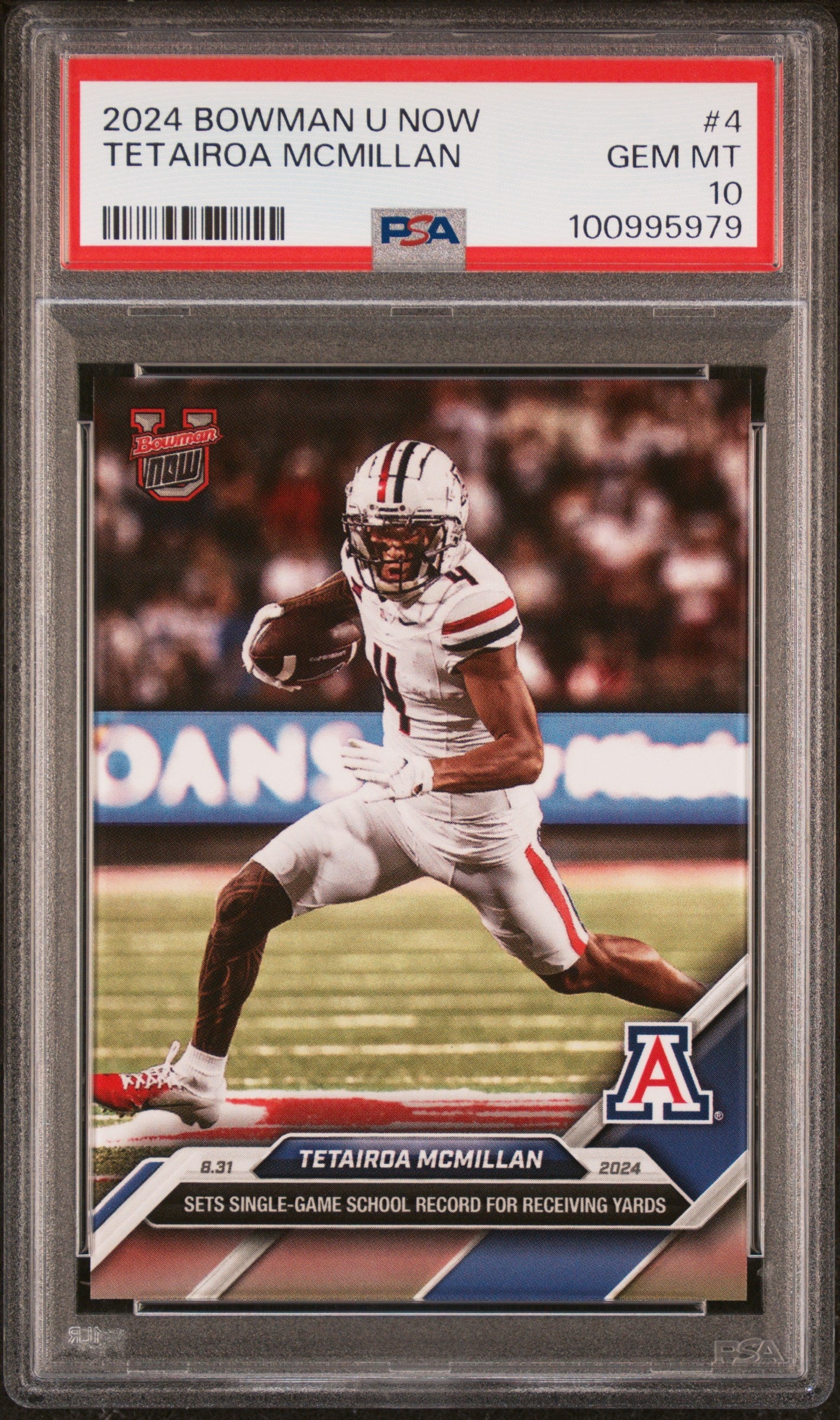 Graded 2024 Topps Bowman U Now Tetairoa McMillan #4 Rookie RC Football Card PSA 10 Gem Mint