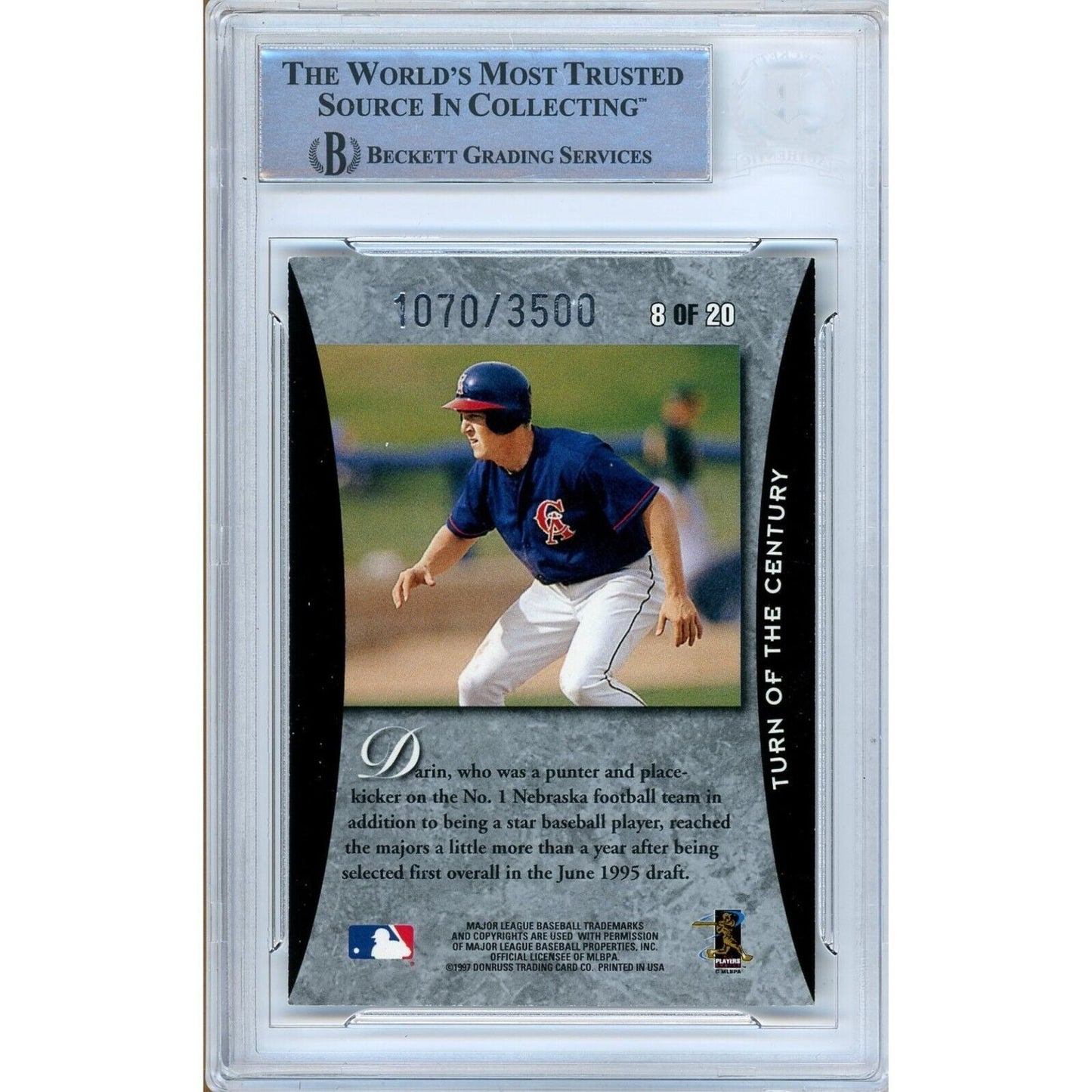 1997 Donruss Elite #1070 — Darin Erstad LA Angels Autographed Trading Card — Beckett Authentication