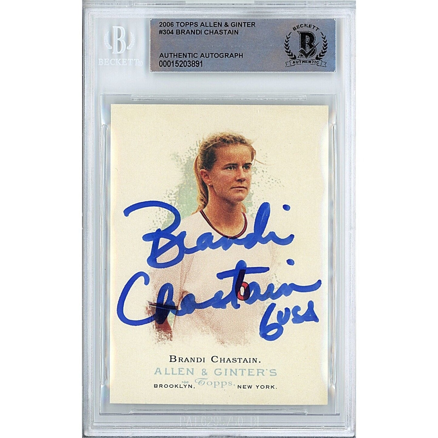 2006 Topps Allen and Ginter #304 — Brandi Chastain Team USA Autographed Trading Card — Beckett Authentication - Sport Cards