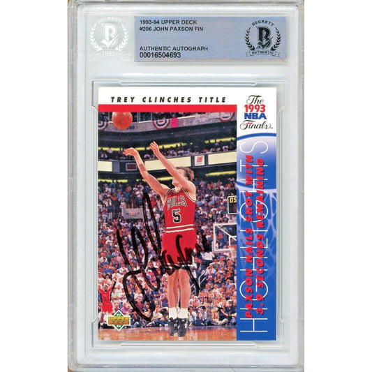 1993-94 Upper Deck — John Paxson Chicago Bulls Autographed Trading Card — Beckett Authentication