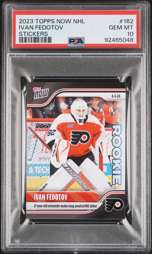 Graded 2023 Topps Now Ivan Fedotov #162 Stickers Rookie RC Hockey Card PSA 10 Gem Mint