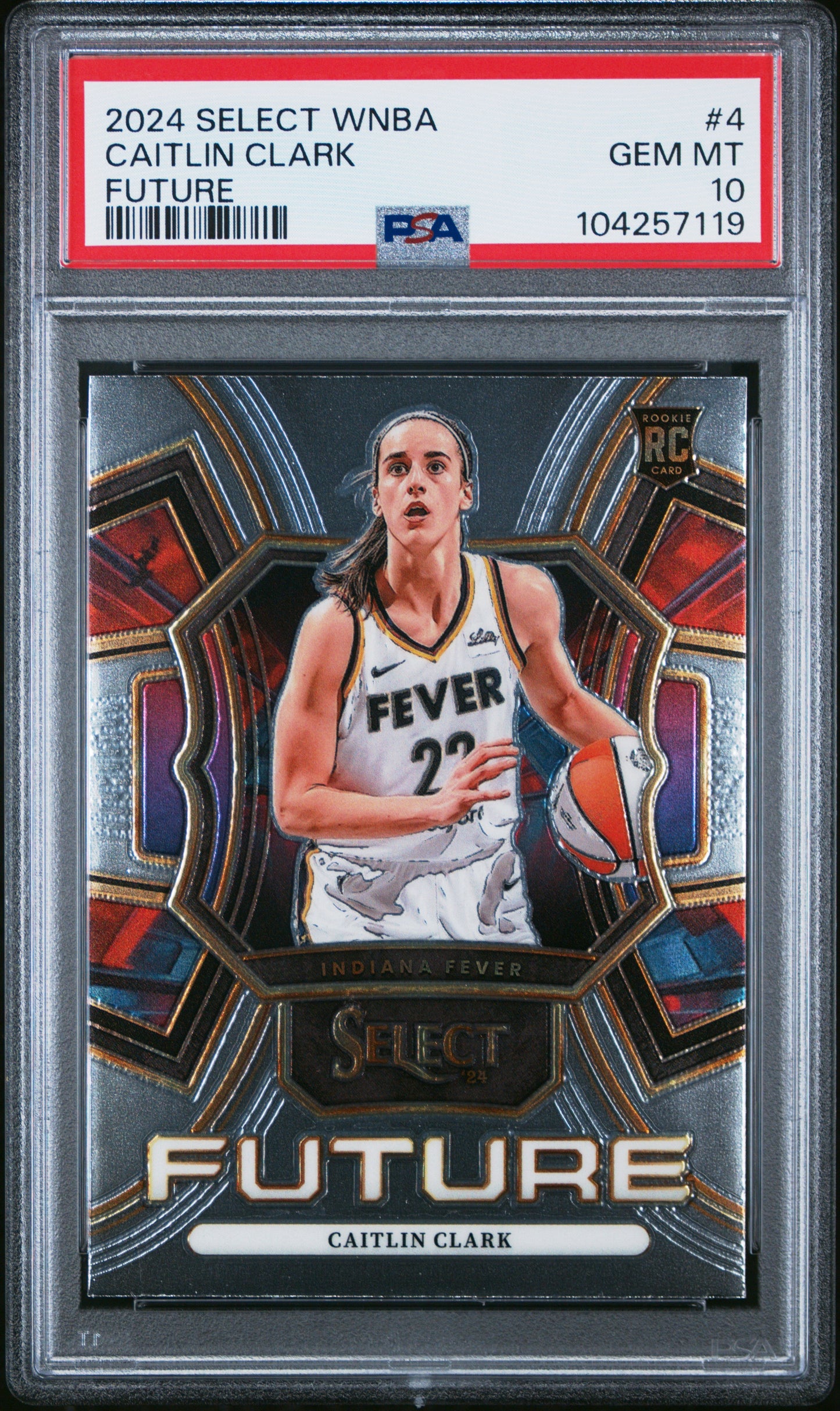 Graded 2024 Panini Select Caitlin Clark #4 Future Rookie RC Basketball Card PSA 10 Gem Mint