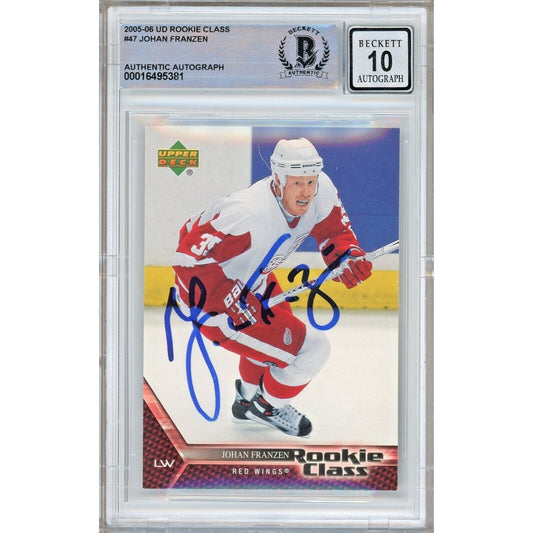 2005 Upper Deck Rookie Class #47 — Josan Franzen Detroit Red Wings Autographed Trading Card — Beckett Authentication