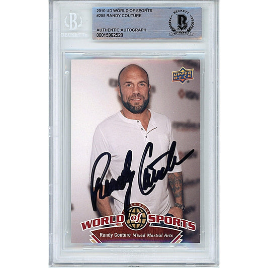 Randy Couture UFC Signed 2010 Upper Deck WOS MMA Trading Card Beckett Auth Auto Slab