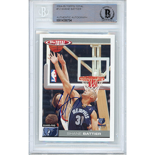 Shane Battier Signed Memphis Grizzlies 2004-05 Topps Total Basketball Card Beckett Slab