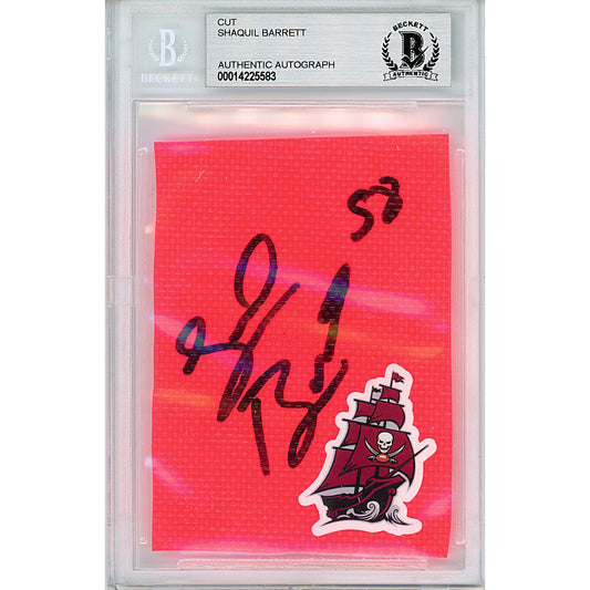 Shaquil Barrett Autographed Tampa Bay Buccaneers Football Pylon Piece Sig Cut Beckett