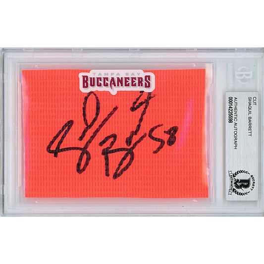 Shaquil Barrett Signed Tampa Bay Buccaneers Football Pylon Piece Sig Cut Beckett Slab