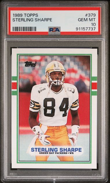 Graded 1989 Topps Sterling Sharpe #379 Rookie RC Football Card PSA 10 Gem Mint