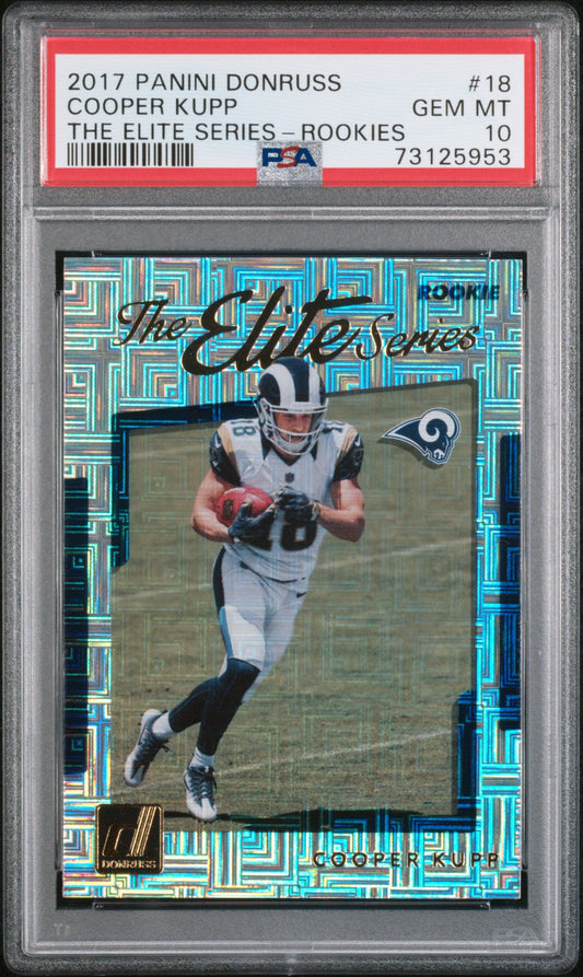 Graded 2017 Panini Donruss Cooper Kupp #18 The Elite Series Rookies Rookie RC Football Card PSA 10 Gem Mint