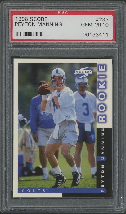 Graded 1998 Score Peyton Manning #233 Rookie RC Football Card PSA 10 Gem Mint