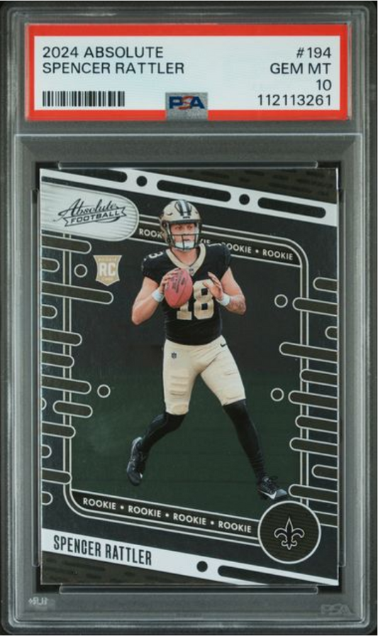 Graded 2024 Panini Absolute Spencer Rattler #194 Rookie RC Football Card PSA 10 Gem Mint