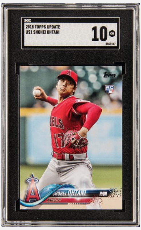 Graded 2018 Topps Update Shohei Ohtani #US1 Pitching In Red Jersey Rookie RC Baseball Card SGC 10 Gem Mint