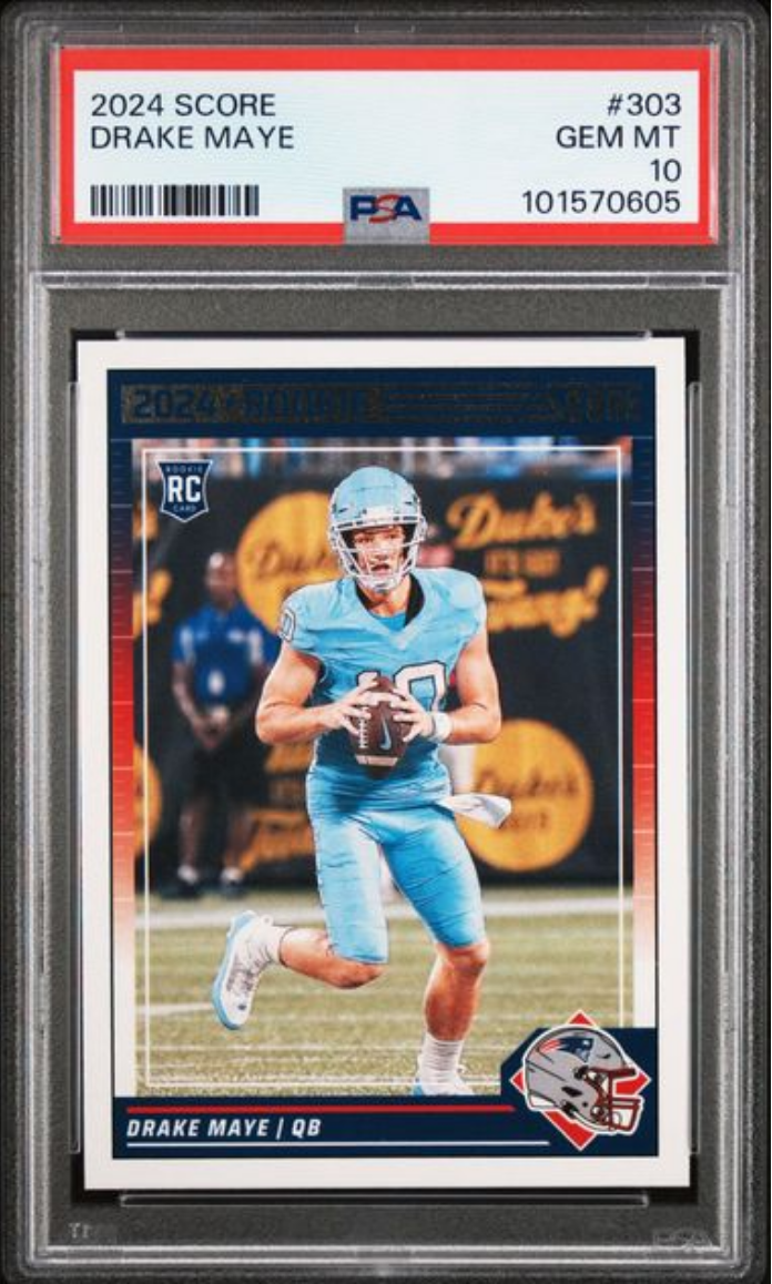 Graded 2024 Panini Score Drake Maye #303 Rookie RC Football Card PSA 10 Gem Mint
