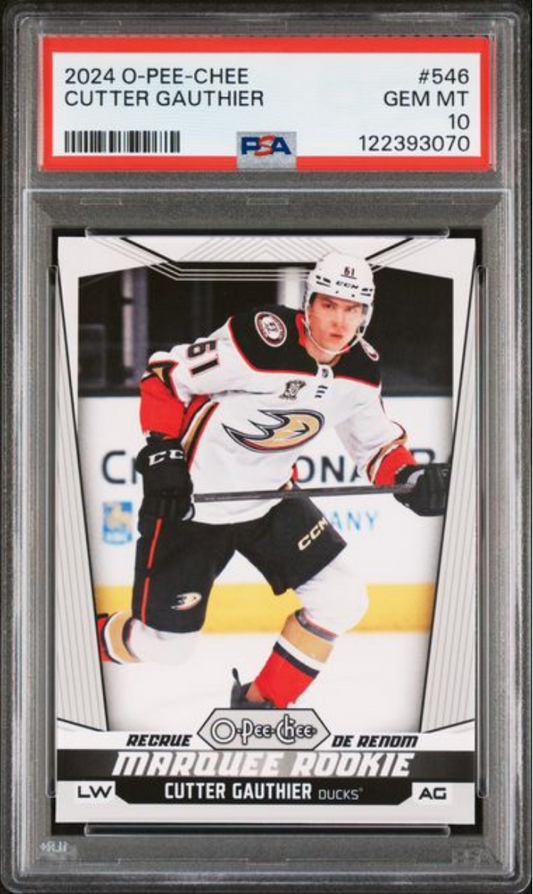 Graded 2024 Upper Deck O-Pee-Chee Cutter Gauthier #546 Rookie RC Hockey Card PSA 10 Gem Mint