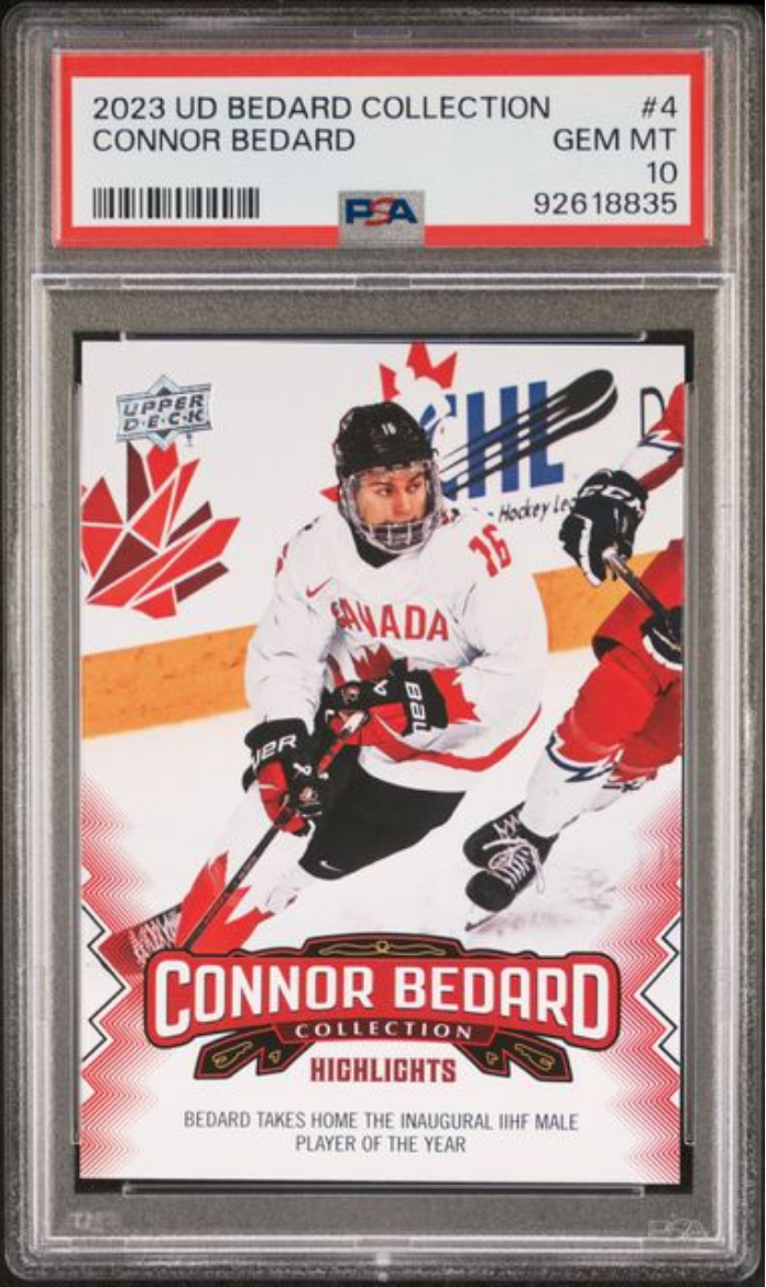 Graded 2023 Upper Deck Bedard Collection Connor Bedard #4 Rookie RC Hockey Card PSA 10 Gem Mint