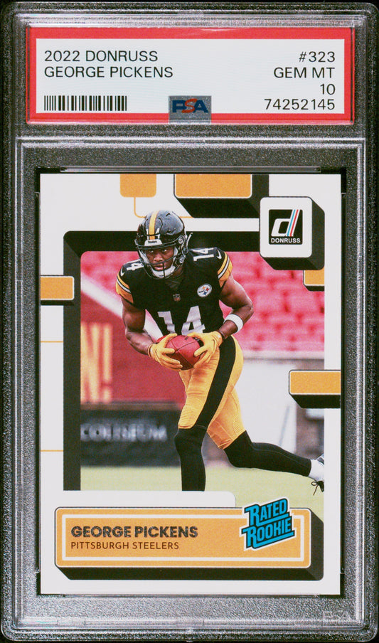Graded 2022 Panini Donruss George Pickens #323 Rookie RC Football Card PSA 10 Gem Mint