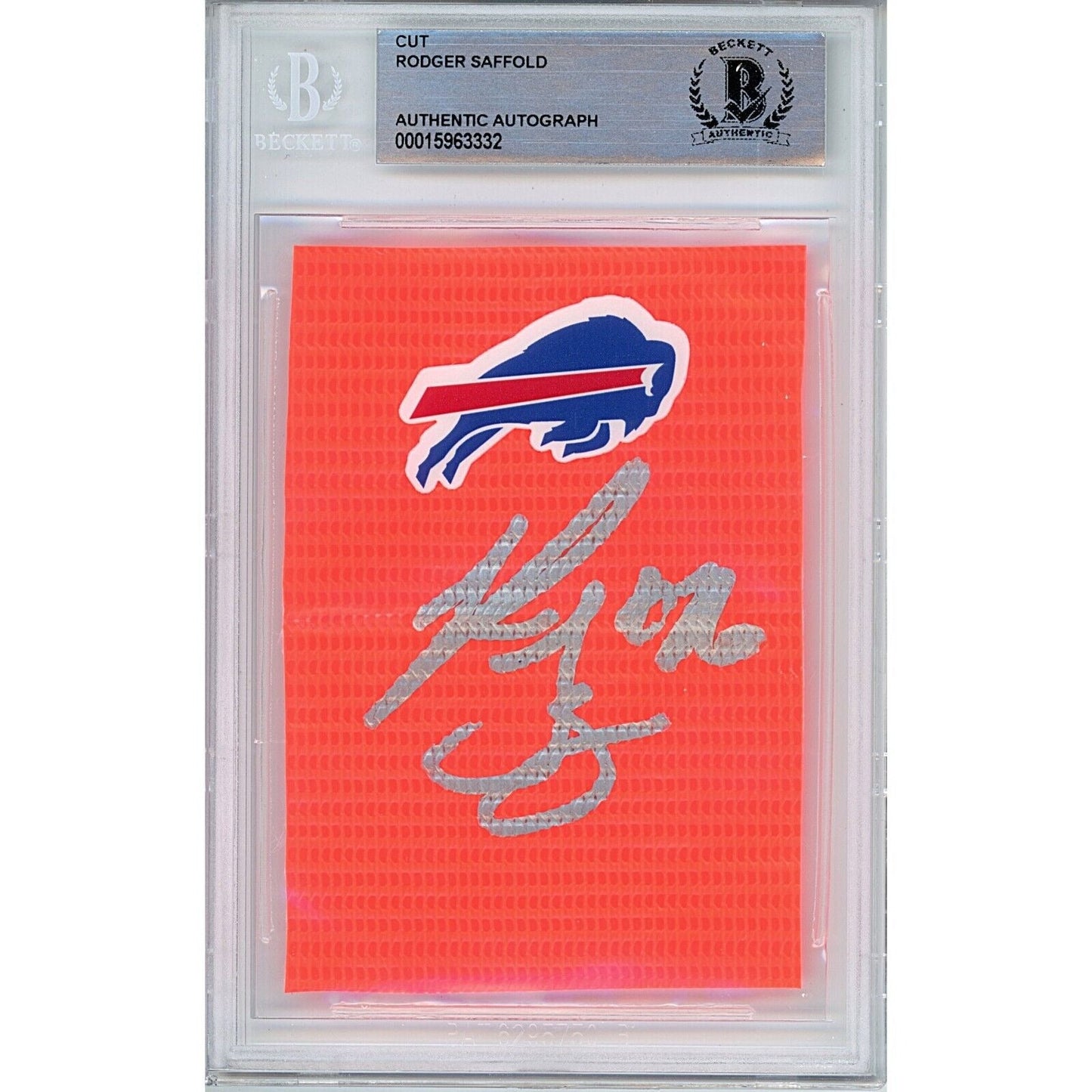 Rodger Saffold Buffalo Bills Signed Football Pylon Signature Cut Beckett Authentic Auto Slab - Sport Cards