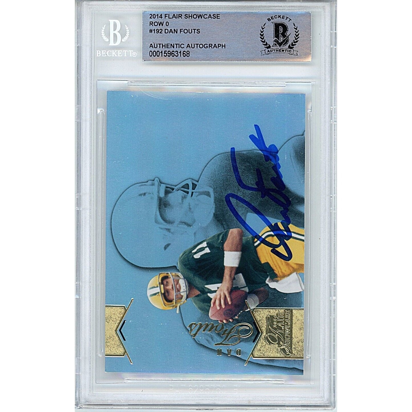 2014 Flair Showcase #192 — Dan Fouts Oregon Ducks Autographed Trading Card — Beckett Authentication