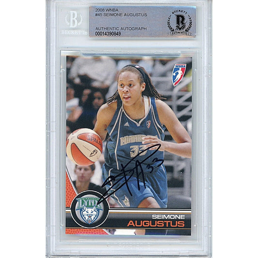 Seimone Augustus Minnesota Lynx Signed 2008 WNBA Card Beckett Authentic Auto Slab