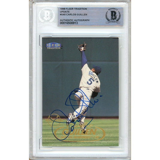 1998 Fleer Tradition Update #U40 — Carlos Guillen Seattle Mariners Autographed Trading Card — Beckett Authentication