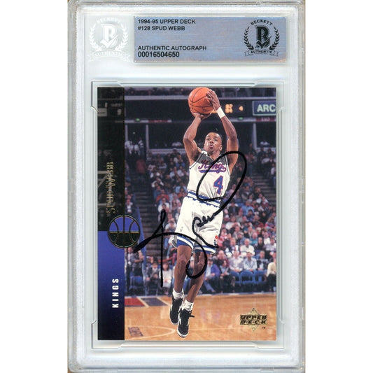 Spud Webb Sacramento Kings Signed 1994-95 Upper Deck Card Beckett Authentic Auto Slab