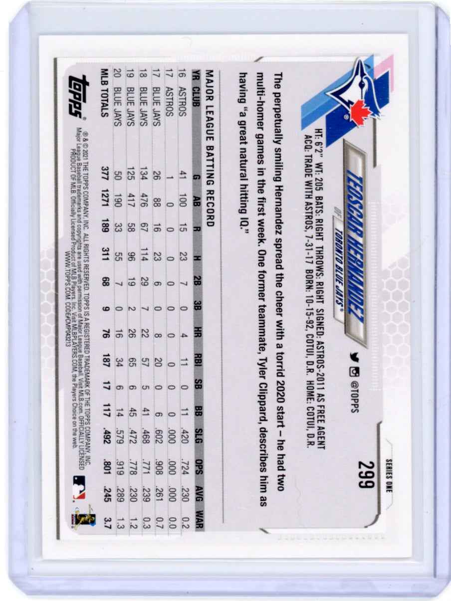 2021 Topps #299 Tedscar Hernandez Blue Jays Card