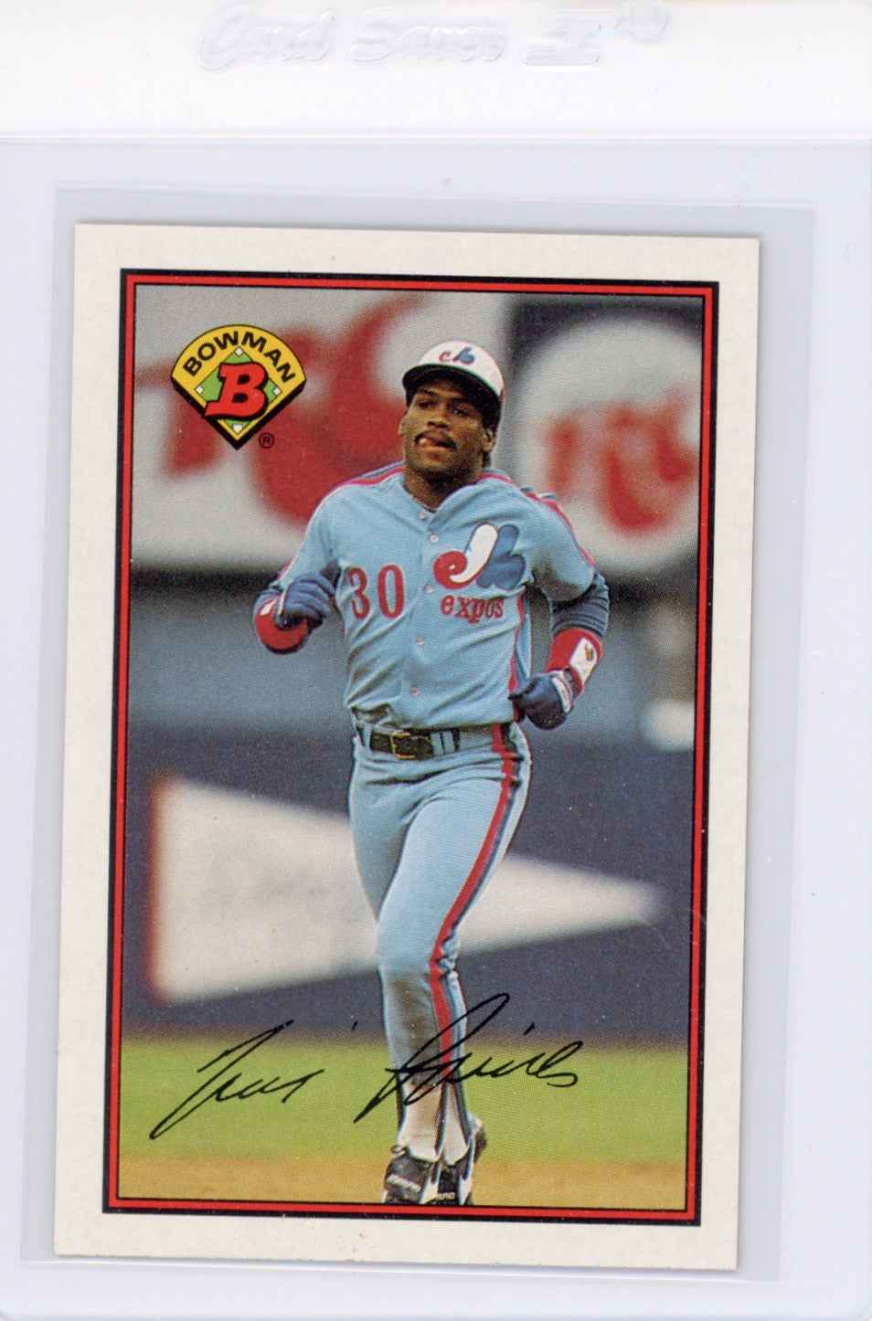 1989 Bowman #369 Tim Raines with Rock Raines on Back Card